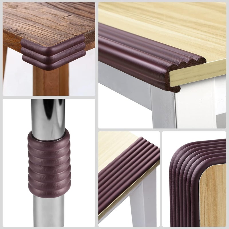 Dovesail Baby Proofing Edge Corner Protector, 16.4 ft Edge Guards Padding with 3M Adhesive, Extra-Wide Soft Rubber Foam Padding, Furniture,Sharp Edge Safety Corner Edge Bumper Guard-Brown - Image 2